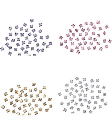 Unique Square Pointed Bottom Rhinestones For Nail Decoration Eye Catching Nail Accessories Square Pointed Bottom Rhinestones Purple middle - Buy Online on GoSupps.com