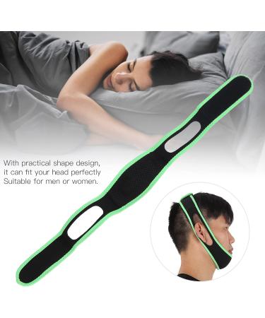 Adjustable Anti-Snoring Chin Strap - Soft Washable Sleep Aid with Fluorescent Green Edging - Buy Online on GoSupps.com