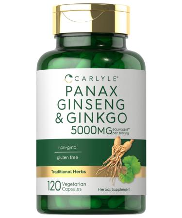 Carlyle Panax Ginseng & Ginkgo | 120 Vegetarian Capsules | Non-GMO & Gluten Free Supplement