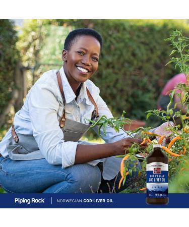 Piping Rock Cod Liver Oil Liquid | 16 fl oz | with EPA DHA | Engelvaer Norwegian | Non-GMO Gluten Free Supplement 16 Fl Oz (Pack of 1) - Buy Online on GoSupps.com