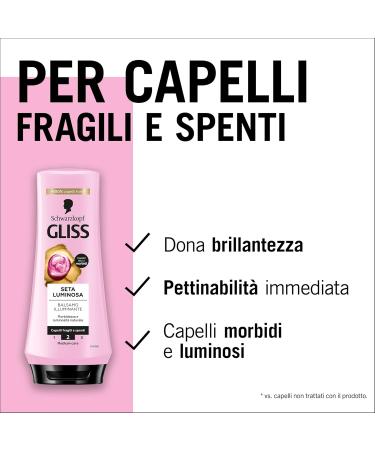  Gliss Schwarzkopf Gliss Soie Lumineuse Brightening Conditioner 6 Packs of 200 ml Restructuring and Protecting Conditioner with Ceramic and Silk Products for Brittle and Dull Hair - Buy Online on GoSupps.com