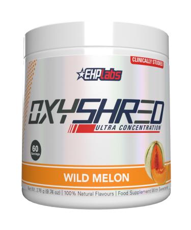 EHPlabs OxyShred Thermogenic Pre Workout Powder & Shredding Supplement - Clinically Proven Pre Workout Powder with L Glutamine & Acetyl L Carnitine Energy Boost Drink - Wild Melon 60 Servings