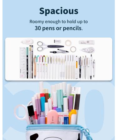 Sooez Standing Pencil Case Cute Milk Pop Up Pencil Case Durable Pen Pouch Telescopic Pencil Holder Case Kawaii Stand Up Pencil Case Spacious Pencil Pouch Portable Pencil Bag for School Office Blue - Milk - Buy Online on GoSupps.com