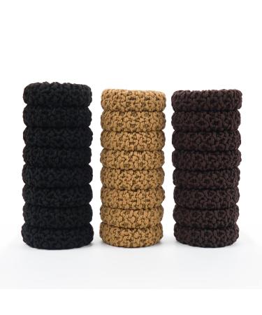 Joyoyo 24 pieces thick cotton hair tie elastic hair straps large size 45 mm stretch ponytail holder for women thick heavy hair thick hair tie