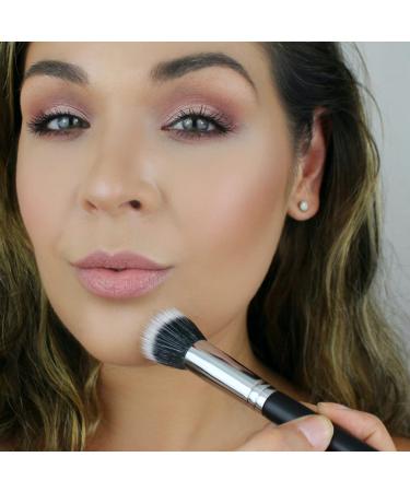 Small Stippling Brush Makeup | Beauty Junkees Duo Fiber Brush for Foundation Blush Highlight Contour & Concealer International Shipping Available - Buy Online on GoSupps.com