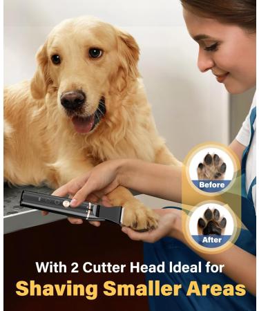 Professional 2-in-1 Dog Clippers & Paw Trimmer Kit | Low Noise Cordless Grooming Set for Dogs & Cats | Stainless Steel Blade | Waterproof | Black Silver - Buy Online on GoSupps.com