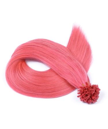 Keratin bonding - # pink - 40cm - 25 strands - 1g - 100% real hair hair extension U -tip Extensions very high quality by Novon hair extension 25 strands / bonding - 40cm each 1g 25g