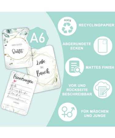 Marveligths 50 Milestone Cards - Perfect Gift for Expecting Mothers | Pregnancy Memory Cards for Baby Showers & Milestones - Buy Online on GoSupps.com