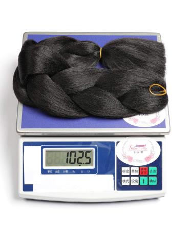 Showjarlly 24 Ombre Jumbo Braid Hair Extensions - Kanecalon Box Braids for Crochet Twist - Natural Black (3 Pack) - Buy Online on GoSupps.com
