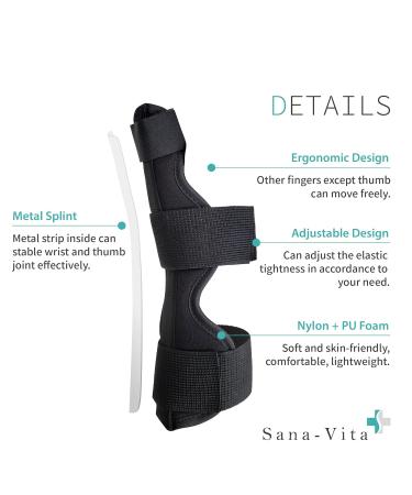 Sana-Vita Thumb Spica Splint | Pain Relief for Arthritis Hand Sprains & Tendinitis - International Shipping Available - Buy Online on GoSupps.com