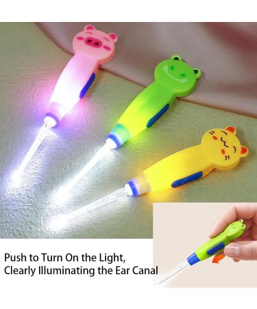 2 Pcs Cute Flashlight Earpick Earwax Cleaning and Removal Tools Light Led Earpick Wax for Adults and Children Ear Safe (Yellow Kitten Pink Bunny) - Buy Online on GoSupps.com
