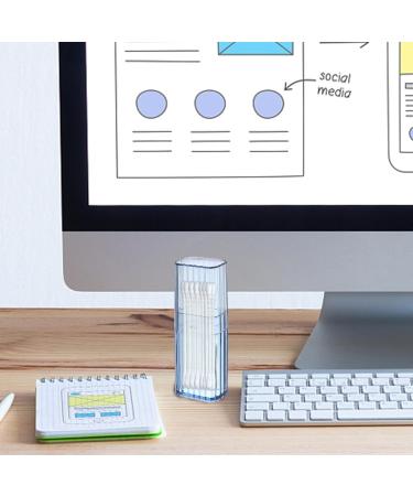 Jimtuze Acrylic Qtip Holder & Travel Case - Transparent Storage for Cotton Swabs Dental Floss & Hair Accessories - Blue - Buy Online on GoSupps.com