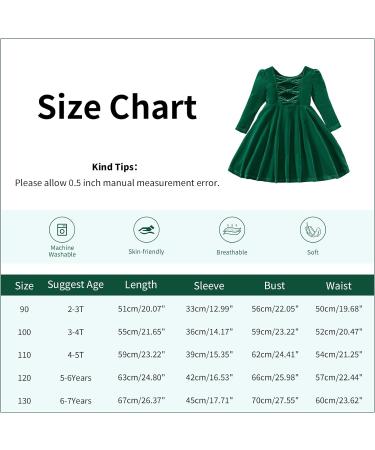 Miipat Baby Girls Velvet Dress - Toddler Girl Princess Party Dress 4-5 Years Green - Buy Online on GoSupps.com