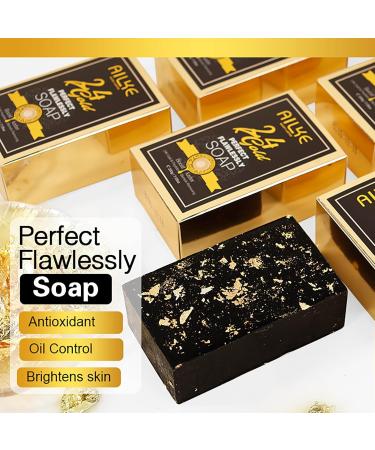 AILKE BOOST LUSTER AILKE 24K Perfect Flawlessly Whitening Soap Brightening Even Skin Tone Improve Skin Elasticity Deep Cleaning Remove Blemish Spots 200g Pack of 5 - Buy Online on GoSupps.com