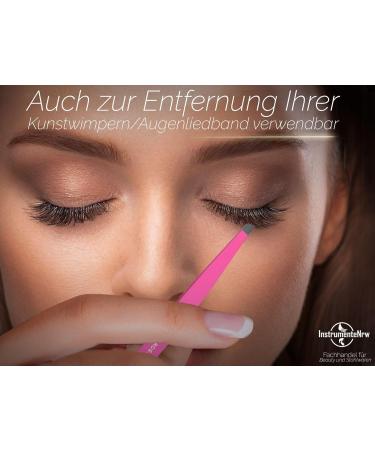 Buy Pink Cosmetic Eyebrow Tweezers - 10 cm with 2 mm Plucking Surface | Perfect for Precision Grooming | International Shipping - Buy Online on GoSupps.com