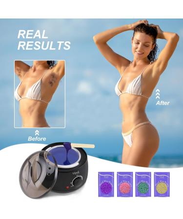 Waxing Kits Wax Warmer Kit:Wax Wamer Hair Removal Waxing Kit for Women Men Whole Body brazlan Bikini Legs Facial Eyebrow Wax Heater Kit with 4 * 100g Hard Wax Beads &30 Wax Sticks Wax Kits at Home Black - Buy Online on GoSupps.com
