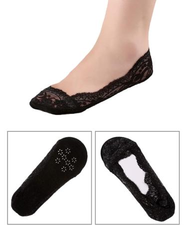 10 Pairs No Show Lace Boat Socks for Women - Non-Slip Invisible Socks in Black - Perfect for Any Occasion - Buy Online on GoSupps.com
