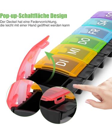 Buy Opret 7-Day Pill Organizer - German Medication Box Rainbow Colors Compact Design - Ideal for Travel & Daily Use - Buy Online on GoSupps.com