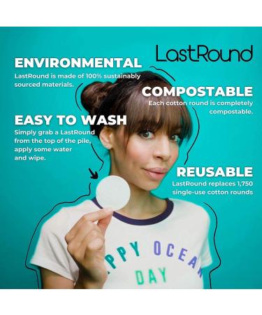 New Lastround Reusable Cotton Pads - Eco-Friendly Slimming Washable Pads - Made in Denmark - Sustainable Alternative to Disposable Cotton Pads - Buy Online on GoSupps.com