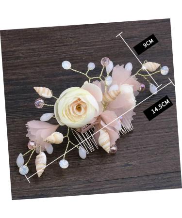 FRCOLOR Bridal Hair Comb French Side Combs Flower Headpiece Hanfu Hair Pin Rhinestone Barrettes for Women Wedding Hair Accessories Alloy Bride Crystal Spun Yarn Pink - Buy Online on GoSupps.com