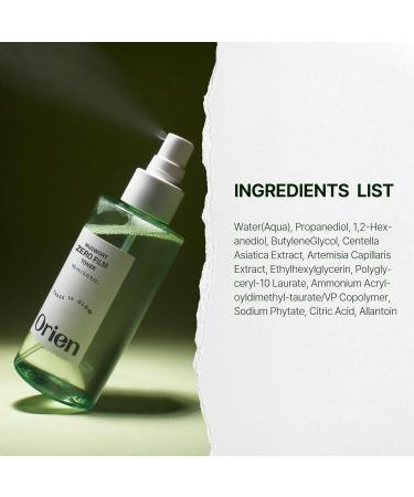 Orien Mugwort Zero Film Toner 5.41 fl.oz. 160ml pH5.5 Calming Soothing Hydrating Spray Toner - Buy Online on GoSupps.com