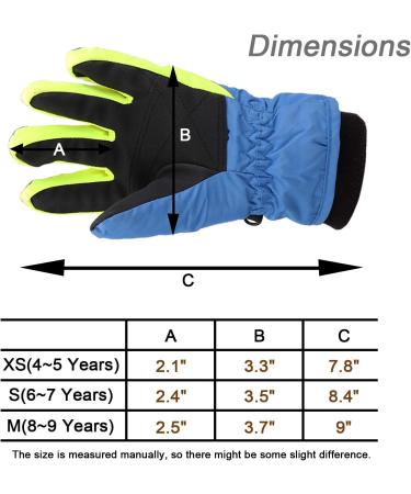Buy MAGARROW Outdoor Winter Ski Gloves for Kids | Warm Snowproof Fleece Hand Warmers for Boys & Girls - Blue XS (4-5 Years) - Buy Online on GoSupps.com