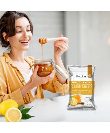 HERBION Naturals Cough Drops with Honey Lemon Flavor Dietary Supplement Soothes Cough for Adults and Children Over 6 Years 125 Lozenges Pack of 5 - Buy Online on GoSupps.com