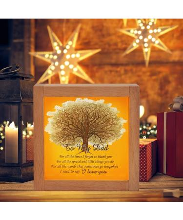 PRSTENLY Dad Birthday Gifts from Daughter Son Christmas Dad Gifts for Men Wood Night Light Gifts for Dad Thanksgiving New Year Gifts for Daddy Father's Day Presents Best Dad Gifts from Kids - Buy Online on GoSupps.com