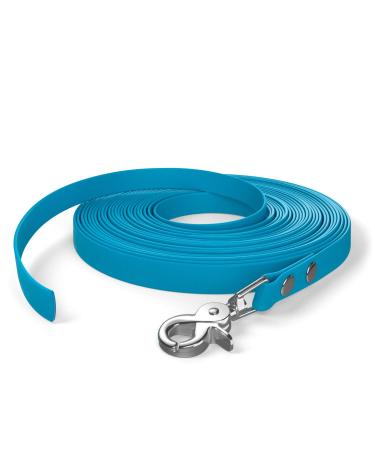 10m towline dog leash 1 carabiner cyan-blue very stable dirt and water repellent 10m for strong dogs cyan blue - Buy Online on GoSupps.com
