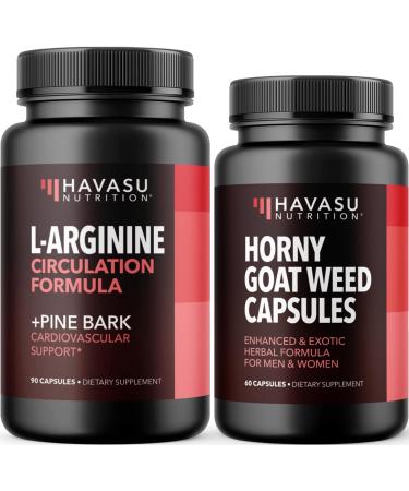 HAVASU NUTRITION Horny Goat Weed Capsules for Men & Women (30 Servings) & French Maritime Pine Bark Extract Capsules (30 Servings)