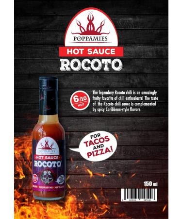 Poppamies Rocoto Chili Hot Sauce - Gluten Free Vegan Lactose Free | 150ml | Medium Heat 6/10 - Buy Online on GoSupps.com