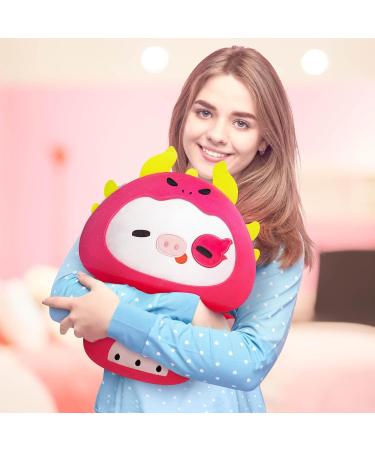 Mewaii 14'' Soft Cow Mushroom Pillow Stuffed Animal Plush Toy - Dragon Fruit Headgear 14 Inch - Cuddly Cow Plush for Kids - Buy Online on GoSupps.com