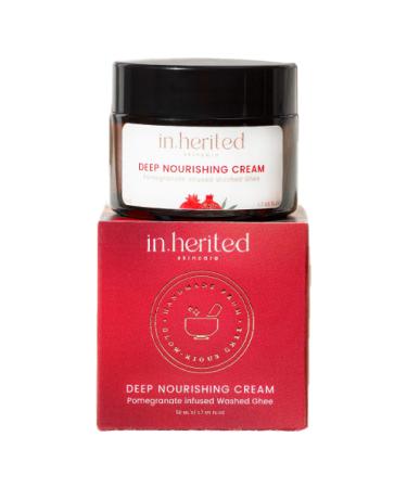 Inherited Deep Nourishing Cream | Daily Moisturizer for Dry Extremely Dry & Sensitive Skin | Ancient Indian Hydrating Skincare w/Washed Ghee for Face & Body | Skin Repair Cream for Men & Women 50ml