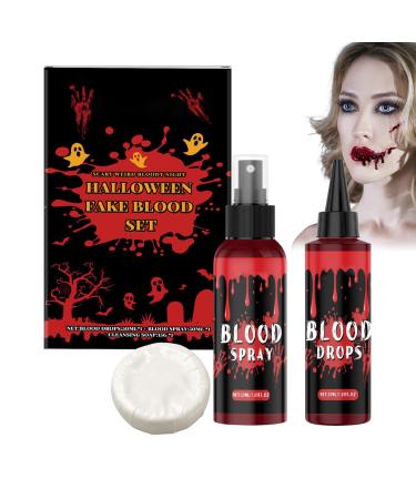 Washable Artificial Blood | Realistic Liquid Makeup - Liquid Soap Cleanser Face Makeup for Vampire Zombie Costumes Men Women