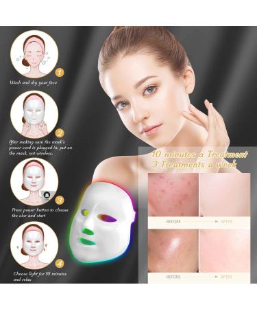obqo Led Face Mask-7 Color Photon Red Blue Light Therapy for Skin Rejuvenation Treatment | Home Light Therapy Facial Care Mask - Buy Online on GoSupps.com
