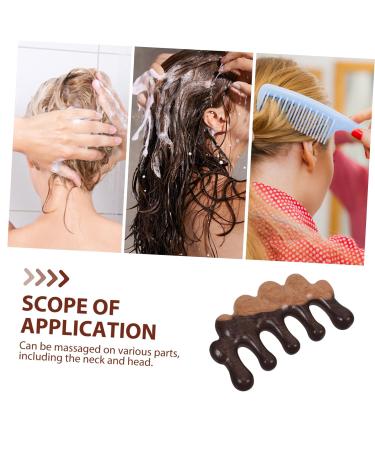 Wooden Massage Comb for Scalp - Wide Tooth Hair Comb for Relaxation & Wellness | Healeved | 10.00x5.50x2.00cm - Buy Online on GoSupps.com