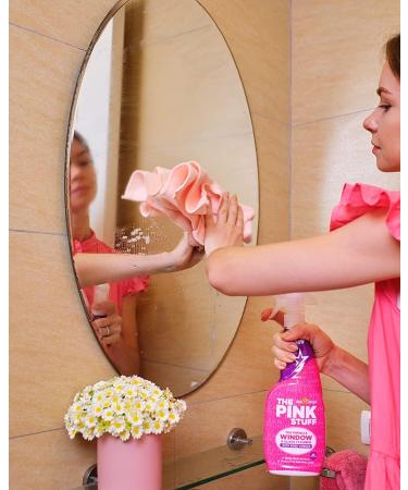 The Pink Stuff Miracle Window and Glass Cleaner Spray with Rose Vinegar 850ml + for You: 1x Cleaning Wipe & Organza Small Bag - Buy Online on GoSupps.com