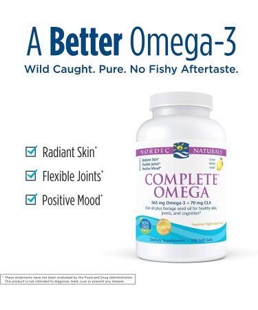 Nordic Naturals Complete Omega 1000 mg - 180 Soft Gels - Lemon Flavor - Buy Online on GoSupps.com