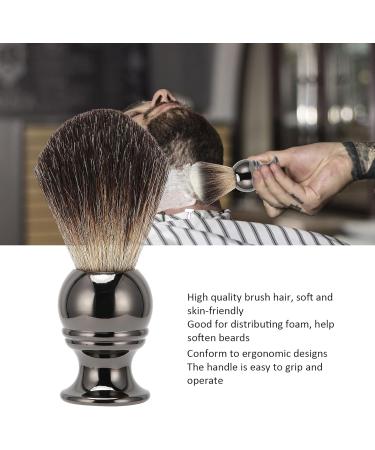 Portable Stainless Steel Shaving Brush (Gun Color) for Men | Premium Beard & Salon Brush - Buy Online on GoSupps.com
