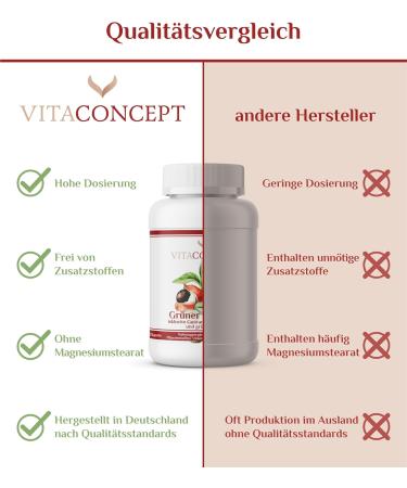 Vitaconcept I Green Burner High Dose - 120 Vegan Capsules with Guarana Green Coffee Beans Green Tea & Black Pepper | Doctor-Developed in Germany - Buy Online on GoSupps.com