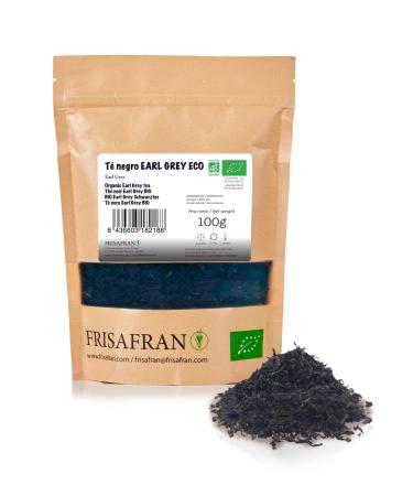 FRISAFRAN | Th noir Earl Grey biologique en vrac 100g | Antiseptique | Feuilles de th noir | nergisant | Sachets de th noir | Th Frais et Floral | comte gris | th noir Earl Grey | th Earl Grey Earl grey 100g