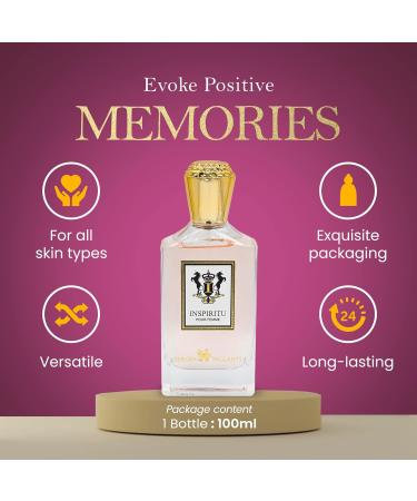 Dumont INSPIRITU POUR FEMME - 3.4oz - Women s Perfume with Sweet Sensual Romantic & Sensual Fragrance - Long Lasting Cologne Mist & Body Spray - Perfect Luxury Gift for Her - Buy Online on GoSupps.com