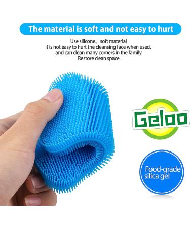 Silicone Sponge Dish Washing Kitchen Gadgets Brush (3 Pack) Blue+Grey+Green - Geloo - Buy Online on GoSupps.com