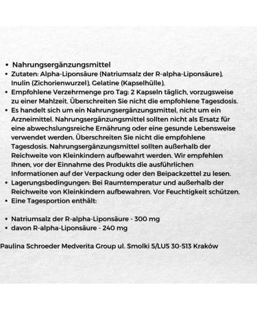 Medverita Na-R-Ala Alpha Lipoic Acid 150mg - Boost Metabolism & Support Energy - Dietary Supplement - 60 Capsules (2 Per Day) - International Shipping Available - Buy Online on GoSupps.com