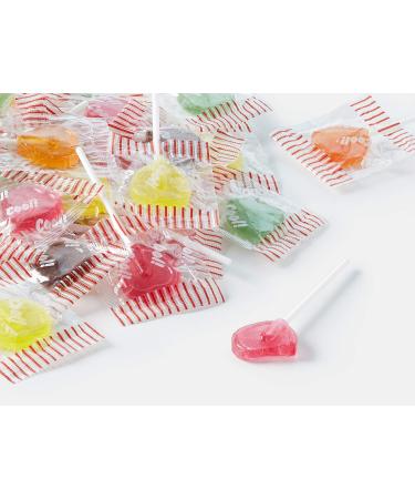 Cool Heart Lollipops - 200 Pieces in 1kg Bag | Flat Heart-Shaped Candy - Perfect for Parties & Gifts - Buy Online on GoSupps.com