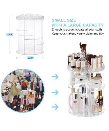 360 Rotating Makeup Organizer - Acrylic Vanity Carousel for Cosmetic Storage - Buy Online on GoSupps.com