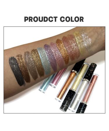 MAEPEOR Liquid Glitter Eyeshadow Set - 12 Metallic Shimmer Colors Waterproof & Long Lasting | Quick-Drying Sparkling Eye Shadow - Buy Online on GoSupps.com