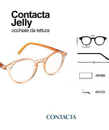 Contacta Jelly Reading Glasses for Men & Women - Blue +1.00 Diopter Half-Transparent Glossy Flex Sticks Includes Glasses Case - Lightweight | Shop Internationally - Buy Online on GoSupps.com