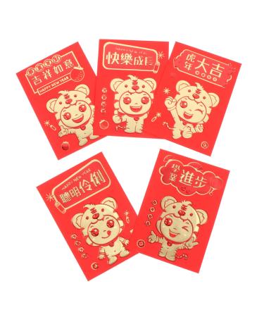 COOPHYA 30pcs Year of The Tiger Red Envelope New Year Red Packet Chinese Lucky Money Pockets Year of Tiger Red Packets Pocketbooks Envelopes 2021 New Copper Sheet Cartoon Coated Paper