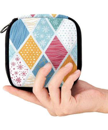 GIAPB Period Bag | Sanitary Napkin Storage & Makeup Pouch | Colorful Plaid Design - Buy Online on GoSupps.com